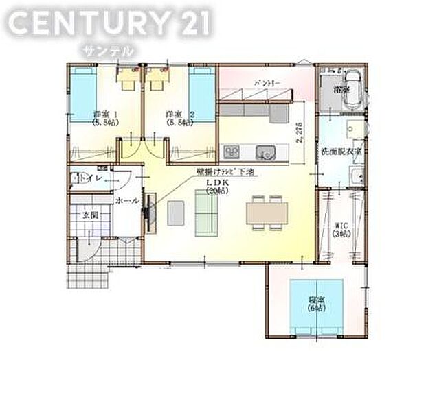 3LDKで余裕のある間取りです。収納が多いので荷物の多いファミリーもスッキリ片付きます♪
