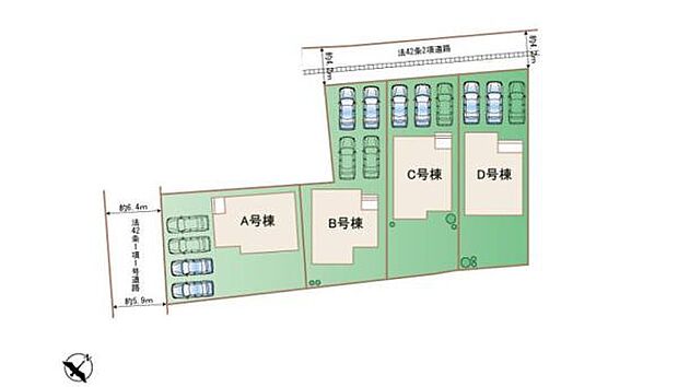 B号棟です♪4台駐車可能です♪(車種による)