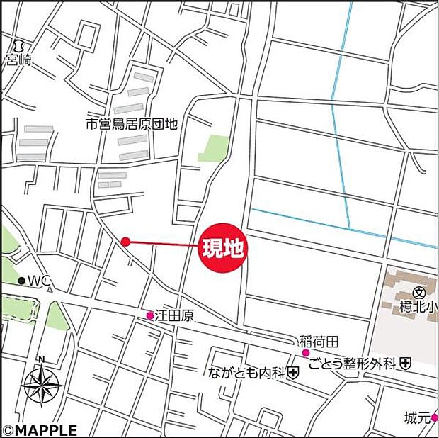 現地案内図です。