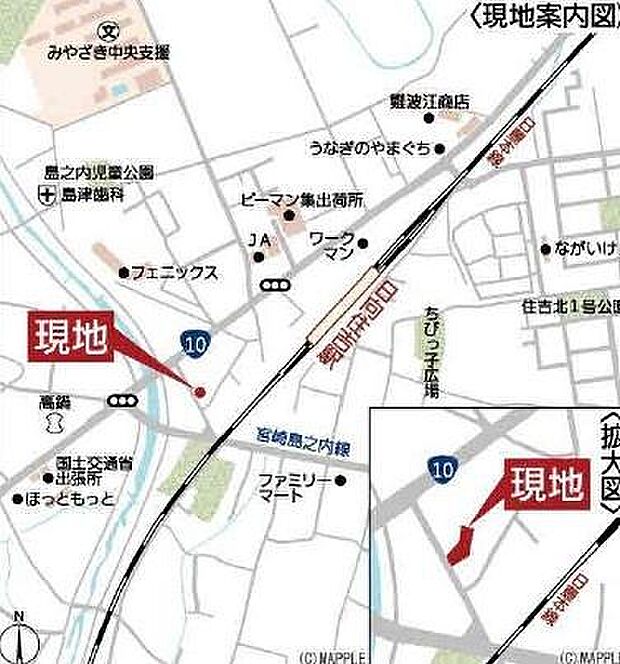 現地案内図です。