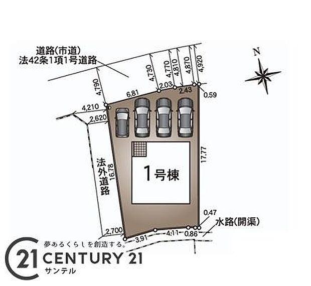 全体区画図駐車場6台確保可能です。※車種による