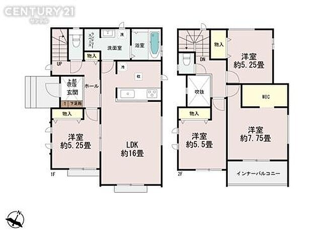 A号棟です♪4LDKの間取りです。各居室に収納スペースがありご家族で使いやすい間取りとなっております♪