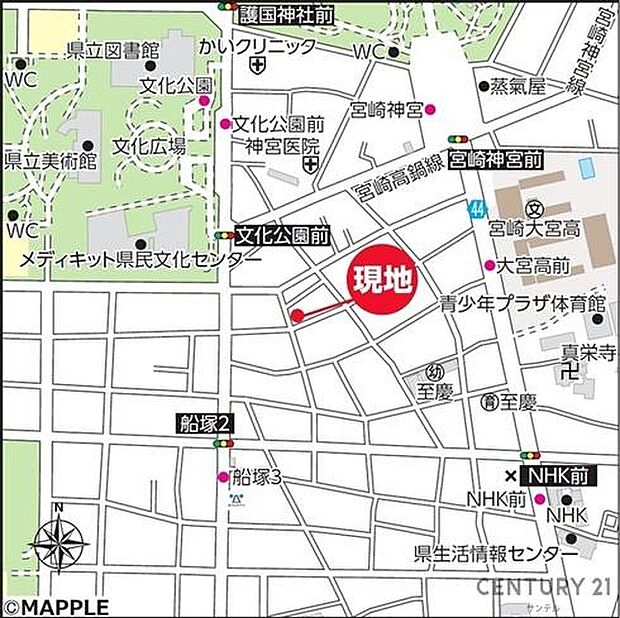 現地案内図です。