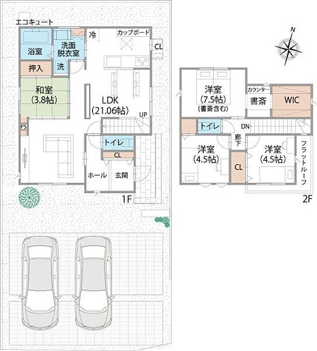 4LDKの注文住宅のような間取り。豊富な収納スペースを完備。衣類もすっきり収納でき、家族全員が快適に過ごせる空間です!