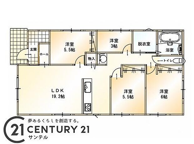 4LDKの間取り。豊富な収納スペースを完備。衣類もすっきり収納でき、家族全員が快適に過ごせる空間です!お気軽にお問い合わせください♪■0985-85-3106