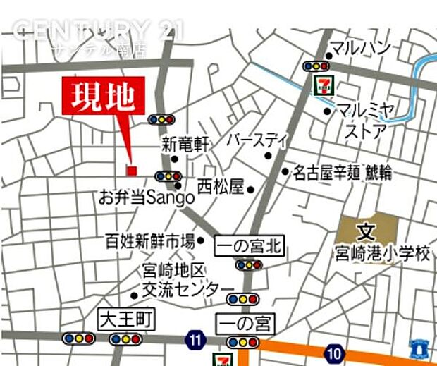 現地案内図です。