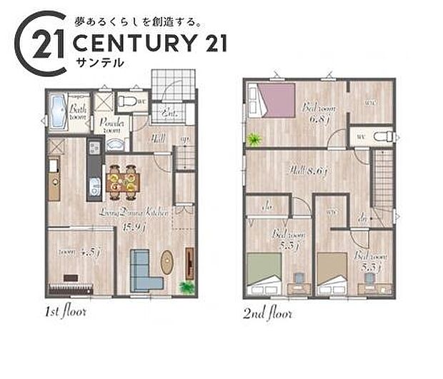 4LDKの間取りです♪豊富な収納スペースを完備しており、家族全員が快適に過ごせる間取りとなっております♪