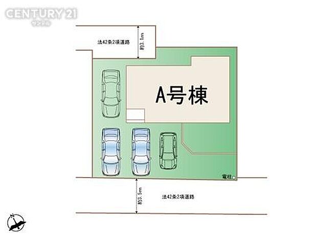 全体区画図です。ゆとりのある駐車スペースです。