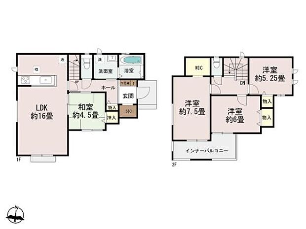 4LDKで余裕のある間取りです。WICもあり、大容量の収納です♪