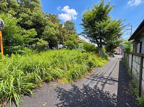 対象地北側の舗装された歩道になりますが、人通りも少ないためご安心頂けます。※AIによる画像加工を行っております。