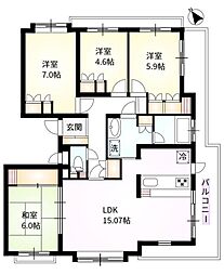 多賀パーク・ホームズ 4LDKの間取図画像
