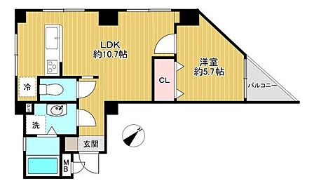 1LDK 間取り