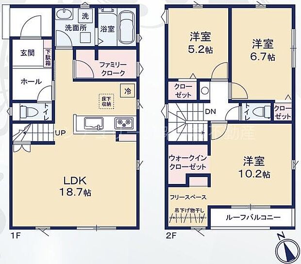 【3号棟】周辺環境充実エリアです! ●小学校・保育園・スーパーが徒歩10分圏内◎ ●駐車2台可能♪