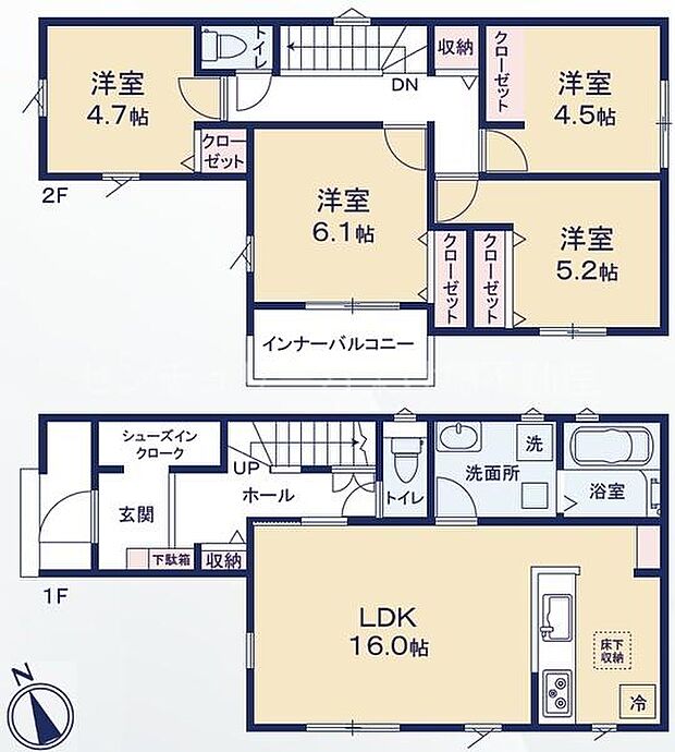 【4号棟】周辺環境充実エリアです! ●小学校・保育園・スーパーが徒歩10分圏内◎ ●駐車2台可能♪