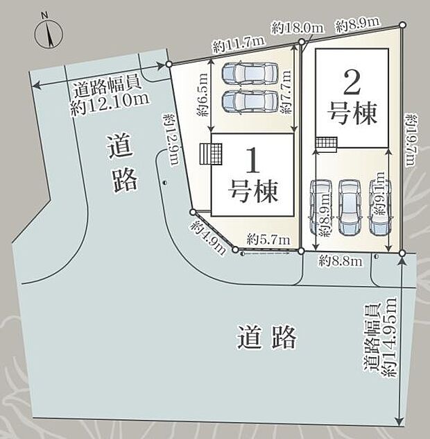 こちらは1号棟です。●角地♪●駐車並列2台可能◎