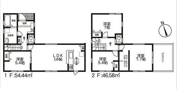 4LDK◇土地面積/205.07平方メートル(62.03坪)建物面積/101.02平方メートル(30.55坪)