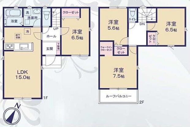 4号棟・4LDK・土地面積111.22平方メートル(33.64坪)建物面積96.88平方メートル(29.31坪)