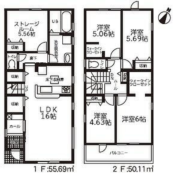 【4号棟】4SLDK:土地面積154.06平方メートル・46.6坪:建物面積105.80平方メートル・32坪