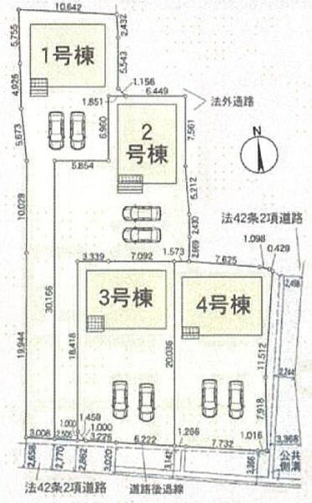 こちらは2号棟です。駐車並列2台可能◎（ただし車種による）