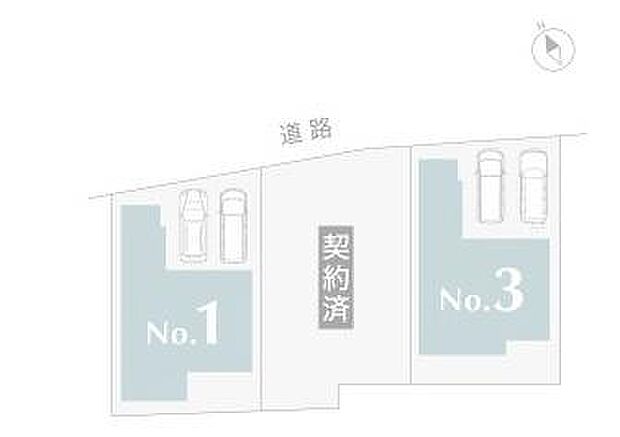 こちらは3号棟です。駐車並列2台可能!