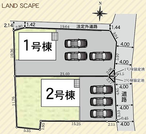 こちらは1号棟です。駐車3台可能◎（ただし車種による）