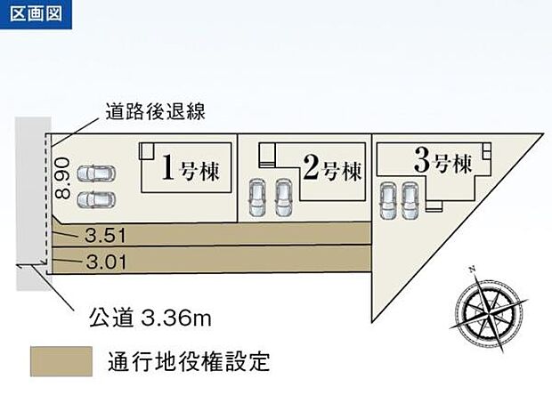 こちらは3号棟です。駐車並列2台可能◎