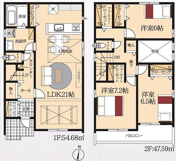 4号棟◇3ＬＤＫ◇土地面積／128.54平方メートル（38.88坪）建物面積／102.27平方メートル（30.93坪）