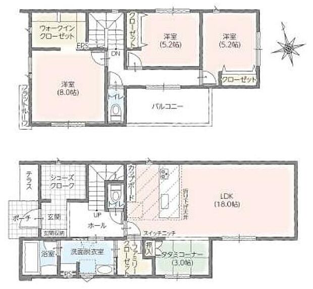 【3号棟】周辺環境充実エリア♪ 家事楽動線の南向き4LDK! ●駐車並列3台可能! ●保育園・小学校が徒歩5分圏内◎