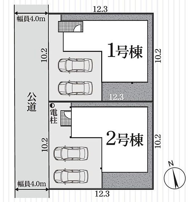 こちらは1号棟です。駐車並列2台可能◎