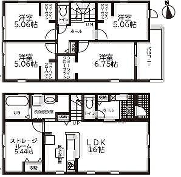 1号棟【土地面積151.66平方メートル建物面積105.18平方メートル】