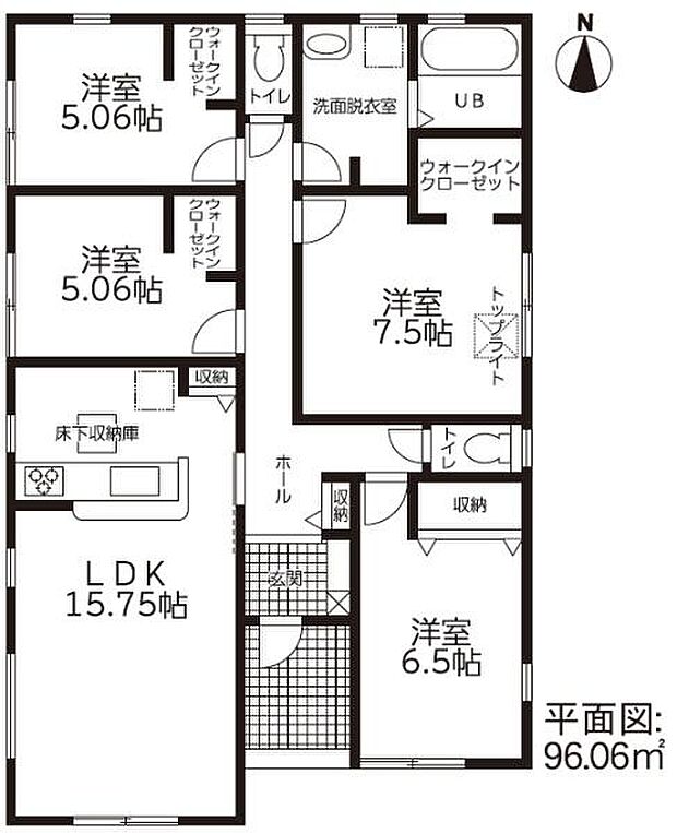 【3号棟】敷地面積84坪超えの平屋4LDK♪ ●小学校まで徒歩約10分 ●駐車たっぷり4台可能!