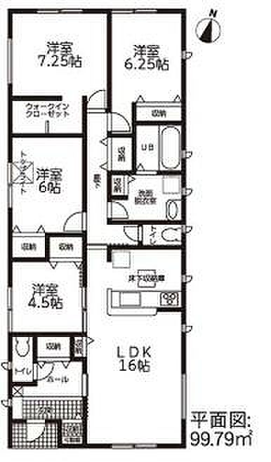 1号棟:土地面積215.6平方メートル(65.21坪)、建物面積99.79平方メートル(30.18坪)