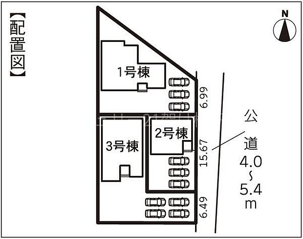 こちらは2号棟です。整形地♪駐車並列3台可能◎