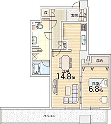 OAPレジデンスタワー西館 1LDKの間取図画像