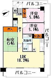 パサージュ彦根 3LDKの間取図画像