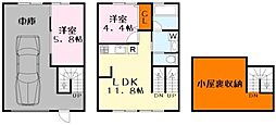 ビエノス欲賀 2LDKの間取図画像