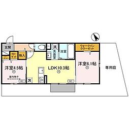 グランド ソレーユ 2LDKの間取図画像
