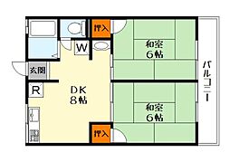 ハイム光栄 2DKの間取図画像