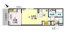 D-ROOM平井A棟 1LDKの間取図画像