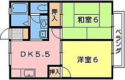 ビバーチェ瀬田 2DKの間取図画像