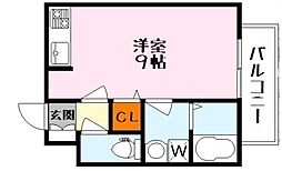 セジュールイハラ ワンルームの間取図画像