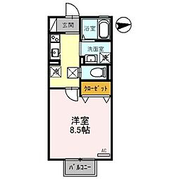 メゾンリヴェール 1Kの間取図画像