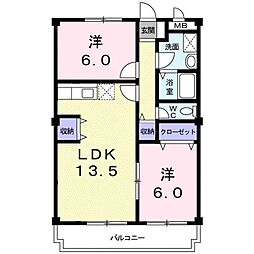 ラコーニア・GK 2LDKの間取図画像