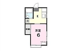 塚本コーポ 1Kの間取図画像