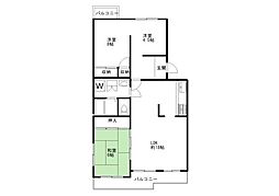 UR都市機構パークタウン若宮13号棟 3LDKの間取図画像