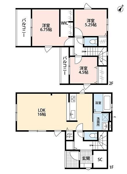 ≪参考プランNO2≫3LDK＋WIC＋SC＋パントリー■敷地面積107.42平米(32.49坪)・建物面積85.28平米(25.79坪)■建物価格1、700万円(税込)■リビングは折上天井～開放感◎