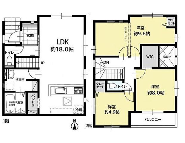 1号棟 3LDK 土地/105.66平米 建物94.43平米
