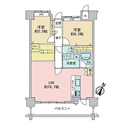ヴィスティア高陽 2SLDKの間取図画像