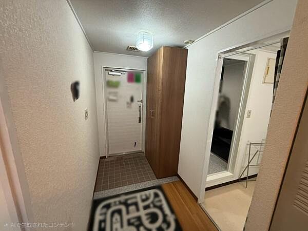 玄関スペースです！シューズボックスございます！※生成AIにより家具等撤去しております。