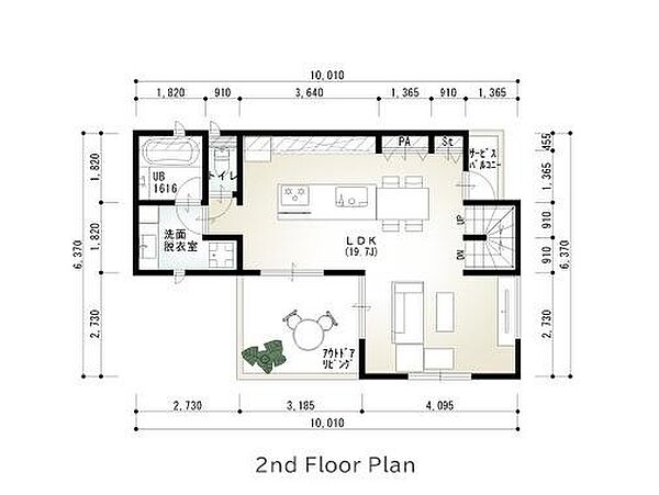 2階参考間取り図建物3000万円で叶う高級感ある4LDK参考プラン。広々LDKに家事動線◎のキッチンや充実収納を完備。建築条件付土地（9500万）で、理想の注文住宅を形に。